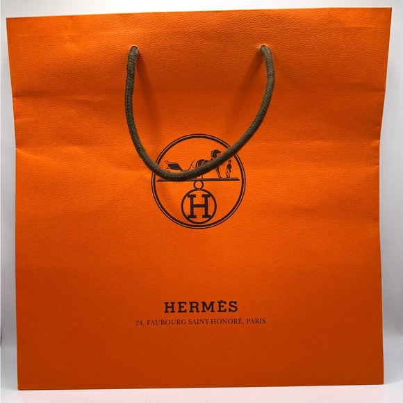 Hermès Empty Orange Shopping Gift Tote Bag 12x12x3.8 in - Picture 1 of 7